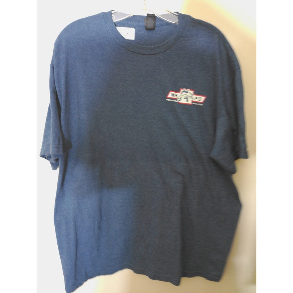 Gildan Graphic T-Shirt Mens XL Blue 50 Years Westerners Fire Dept Racing Casual